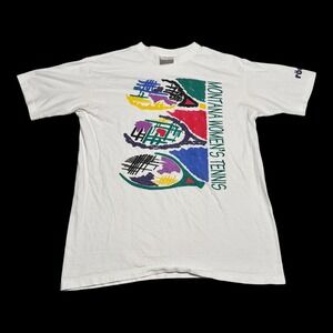 Vintage Roche Montana Women's Tennis Multicolor Cotton Shirt Women's Large